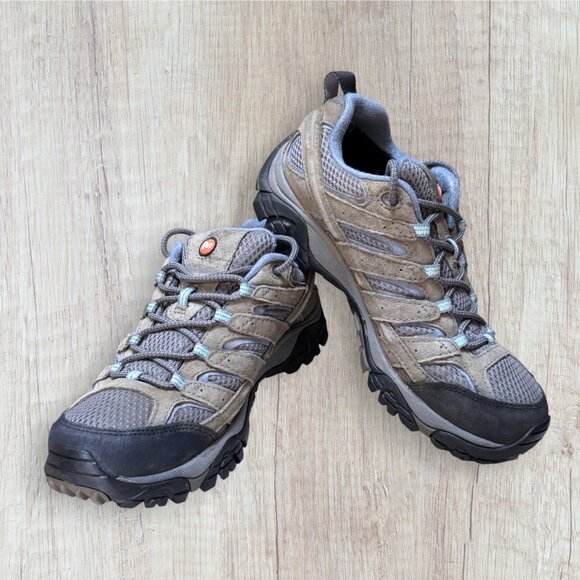Merrell Moab 2 Waterproof Hiking Shoes Women’s 8.5W Brown Suede Mesh Vibram - Picture 1 of 9